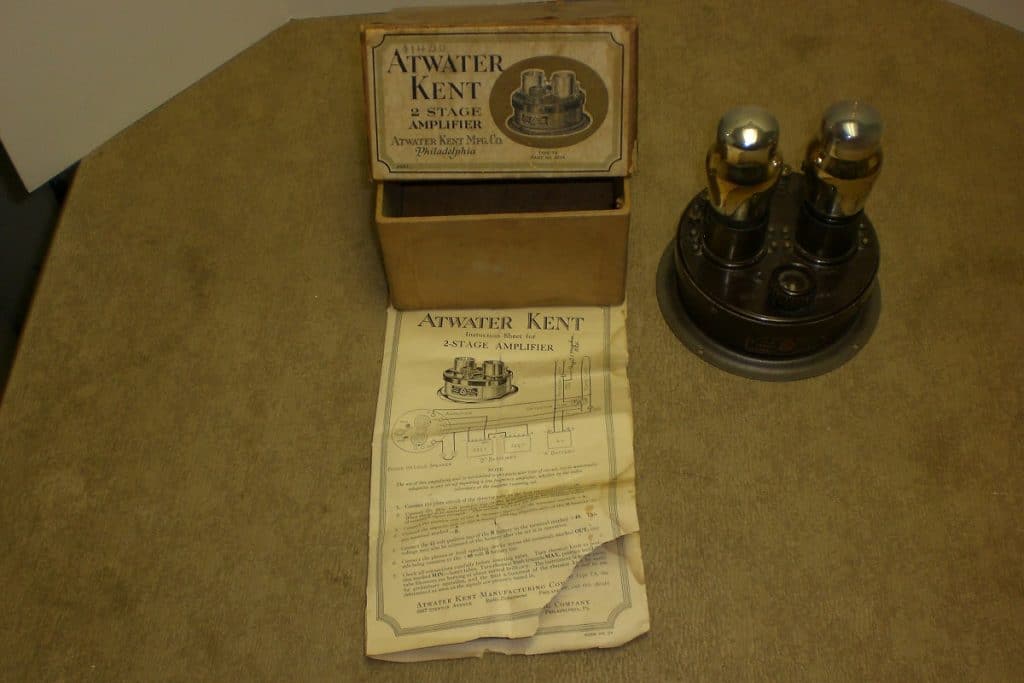 Atwater Kent 2 Stage Amplifier with Box, Tubes and Instructions