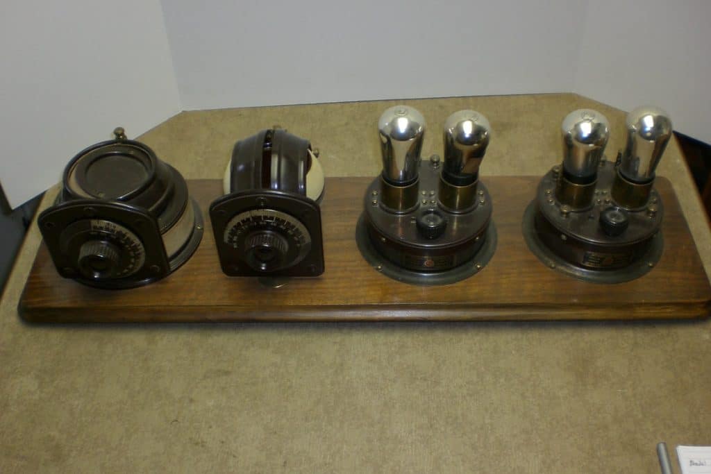 Atwater Kent Coupled Circuit Tuner, Variometer, Detector and One Stage Amplifier and 2 Stage Amplifier mounted on a Board