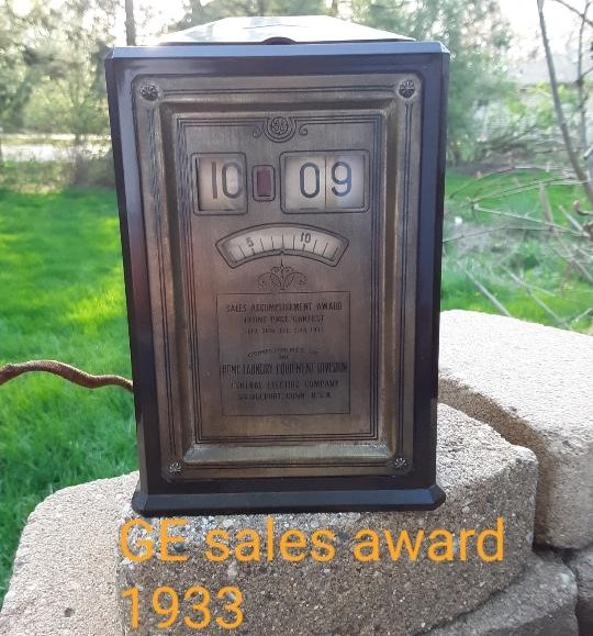 GE Sales Award 1933